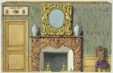 Skorsten i matsalen på rue Fortune, hus köpt av Balzac 1847