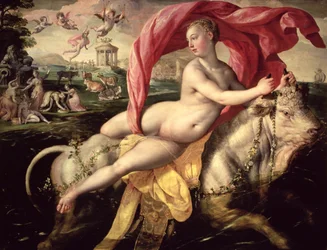 The Rape of Europa, c.1590 (olja på ekpanel)