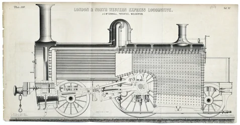 London och North Western Express Lokomotiv skylt 138