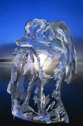 Blue Lovers, 2022 (akrylfärg på arkivbeständigt pigmenttryck)