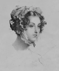 Kvinna med huva, 1820-tal.