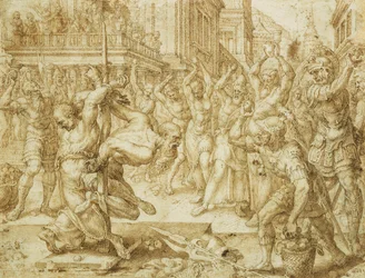 The Stonening of the Elders, från berättelsen om Susanna, 1562