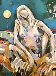 Avslappnad blond figur