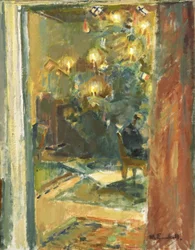 Julgran i salongen på Kilo Manor, tidigt 1920-tal