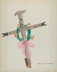 Ristat kors - Grav, ca. 1937.