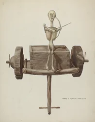 Penetente Death Cart & Death Figure, ca. 1937.