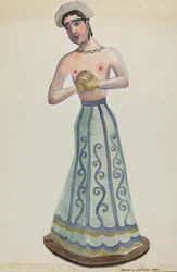 Santa en av åtta jungfrur framifrån, ca. 1937.