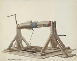 Brunn med rörlig stråle, ca. 1937.