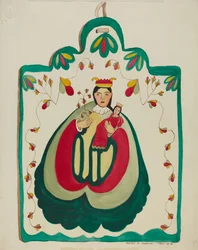 Altartavla i trä, Sankt Antonius, ca. 1937.