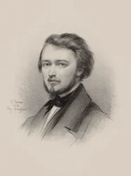 Porträtt av violinisten och kompositören Hubert Léonard 1819-1890, 1850.