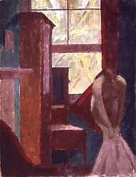 Girl Dressing (olja på duk)