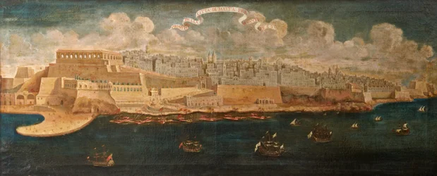 Utsikt över staden Malta från öster, 1680