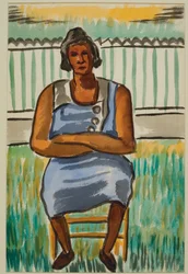 Sittande figur, ca 1934 (akvarell på papper)