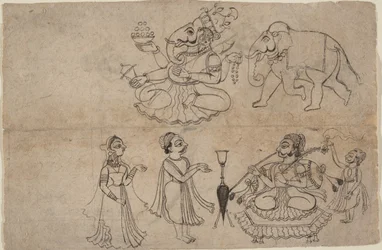 Porträtt av Manya Sahib Man Rup Sagarji, sent 1700-tal.