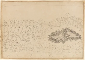 Rama och Lakshmana Overwhelmed by Arrows: Folio från Siege of Lanka-serien, ca. 1725.