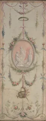 Dekorativ panel en i ett par, 1700-tal.