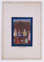 En prins möter en muslimsk helig man, Mughal-dynastin, Jahangirs regeringstid, ca 1610 (bläck, akvarell och guld på papper)