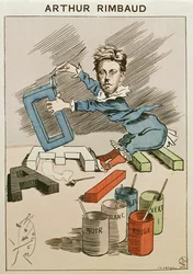 Karikatyr av Arthur Rimbaud (1854-91) från 