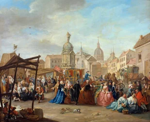 Cebadax-torget i Madrid Målning av Manuel de la Cruz (1700-talet) 1700-talet Madrid, Sorolla-museet
