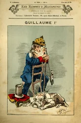 Omslag till dagens män, nummer 321, illustration av Manuel Luque (1854-1919): Tyskland Preussen - Bismarck Otto Von, William I