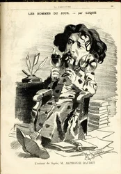 Illustration av Manuel Luque (1854-1919) för omslaget till The Caricature (1880)