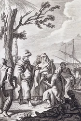 Illustration till "Algiersfördraget" av Miguel de Cervantes