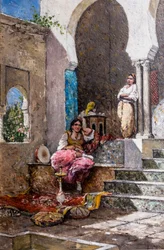 Les Belles du harem (olja på pannå)