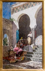 Les Belles du harem (olja på pannå)
