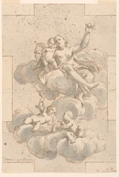 Design för en takmålning, Venus, Amor och Putti