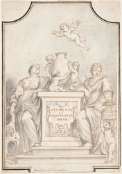 Design för en monokrom målning, Church of Corpus Domini, Bologna, Italien