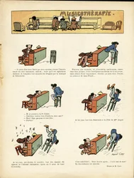 Illustration av Marcel Capy (1865-1941) i Le Rire, 30/03/12 - Musikterapi - Musik, Piano