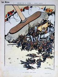 "Den nya ryska kvasten", tecknad film från tidningen "Le Rire" den 5 december 1914 (lito i färg)