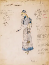Margherita, skiss av kostym för Faust av Charles Gounod, skapad av Multzer