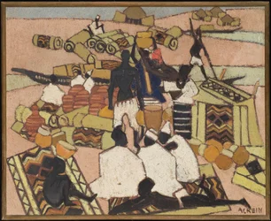 Mattmarknaden i Mopti (olja på duk)