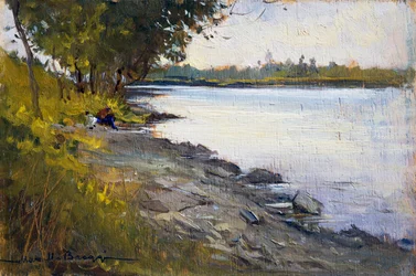 Woodland, av Marcello Broggi (1896-1954), olja på pannå