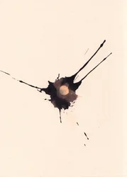 Blot 2, 2018 (tusch och blekmedel på papper)