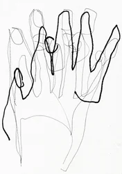 Psyco Hand, 2017 (penna och tusch på papper)