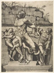 Laocoön och hans söner attackeras av ormar, ca. 1515-27.