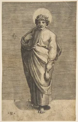 Saint Matthew håller i en påse, ca. 1515-27.