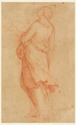 Teckning, En ung kvinna (Maria Magdalena under korset), 1550-75