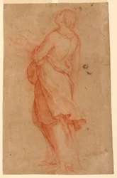 Teckning, En ung kvinna (Maria Magdalena under korset), 1550-75