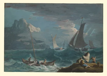 Fiskebåtar i storm