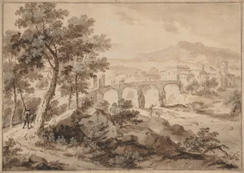 Landskap med bro, 1700-1729.