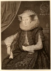 Mary Sidney, grevinna av Pembroke, från James I och VI, tryckt av Manzi Joyant & Co. Paris, 1904 (kollotyp)