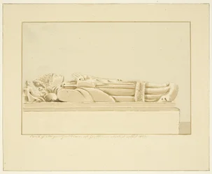 Effigy of Abbot Guilliam i Bristol Cathedral (penna och akvarell på papper)