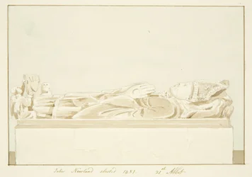 Effigy of Abbot Newland, i Bristol Cathedral (penna och akvarell på papper)