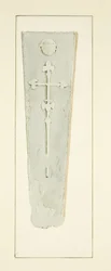 Tomb of Abbot David 4th, i Bristol Cathedral (penna och akvarell på papper)