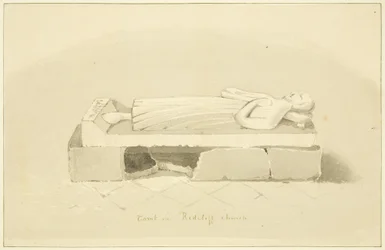 Tomb of Sir John Lamington i St Mary Redcliffe (penna och akvarell på papper)