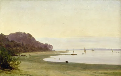 Elbes strand (olja på papper monterad ombord)