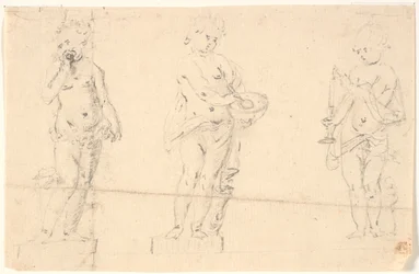 Studieblad med tre putti